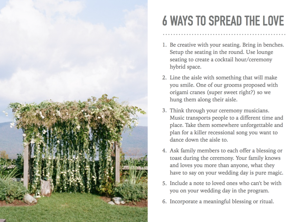 6 wedding ceremony ideas to spread the love
